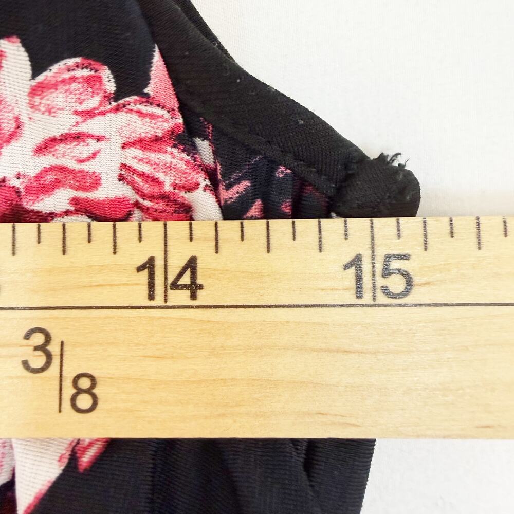 Three Pink Hearts Sleeveless Black & Pink Floral Blouson Maxi Dress Women's XL - Picture 10 of 13